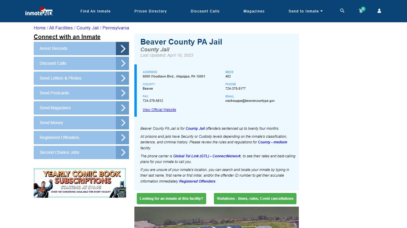 Beaver County PA Jail - Inmate Locator - Aliquippa, PA